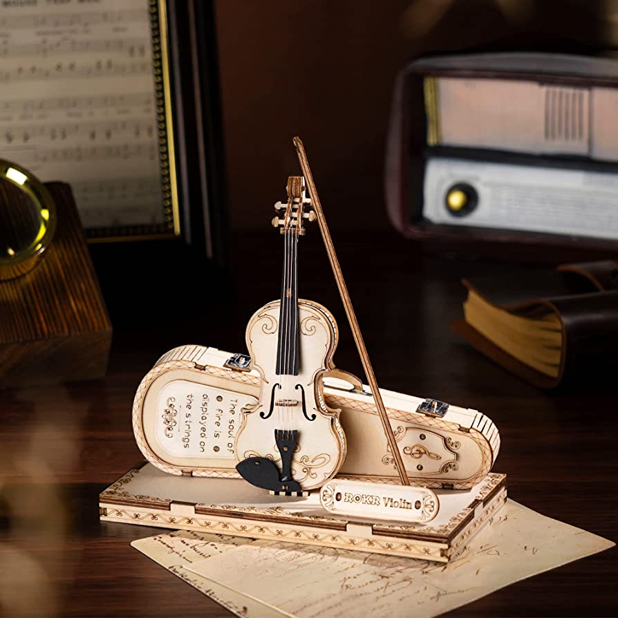 [BẢN QUỐC TẾ TIẾNG ANH] Mô hình Nhạc cụ Đàn Violin và Guitar Điện Robotime