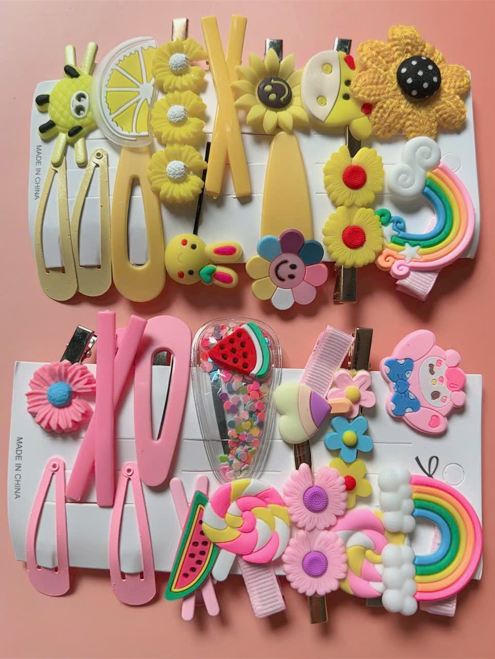 COMBO 2 Sét Kẹp Tóc 14 Chi Tiết Nhiều Hình Kute Cho Bé Gái siêu cute, dễ thương