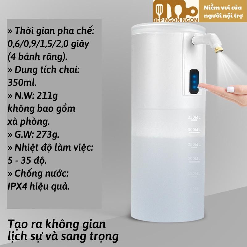 Máy xịt khử khuẩn, rửa tay cảm biến tự động để bàn cao cấp P6 dung tích 350ml, dùng pin siêu tiện lợi