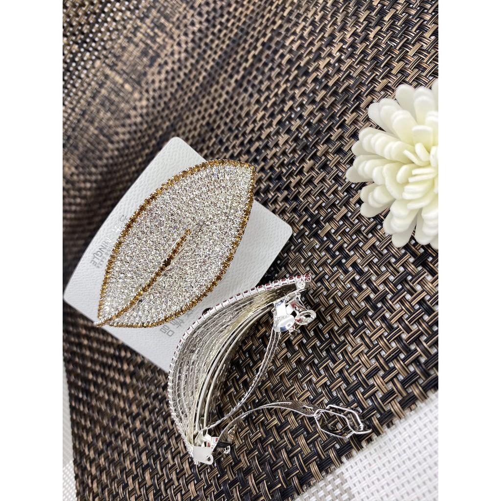 Kẹp Tóc Hinh Chiếc Lá Đính Đá Sang Trọng