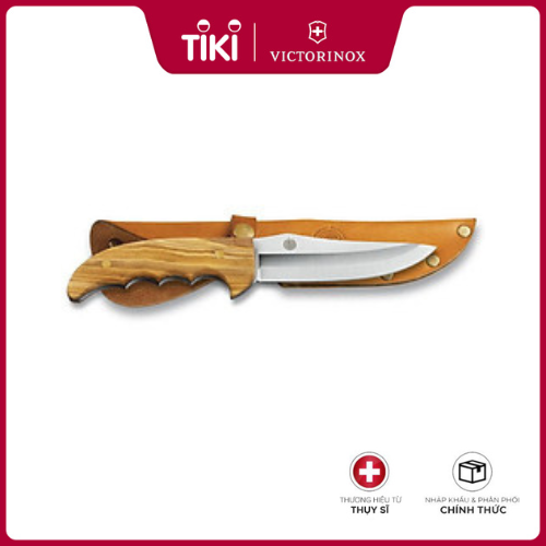 Dao Sinh Tồn Victorinox 12cm - Olive Wood Handle - Hãng phân phối chính thức 4.2253