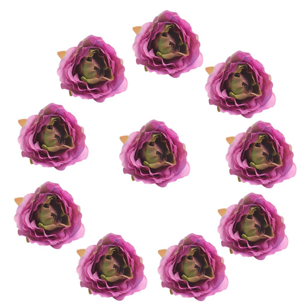 50pcs Artificial Silk Rose Flower Head DIY Wedding Party Decor Pink