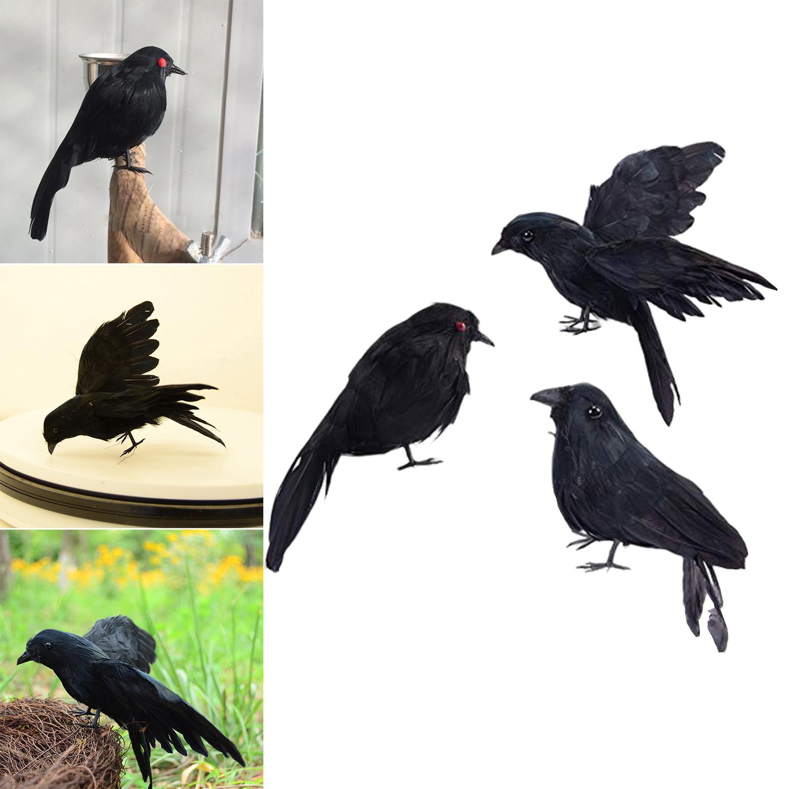 Halloween Black Feathered  Halloween Decoration Birds for Decoration