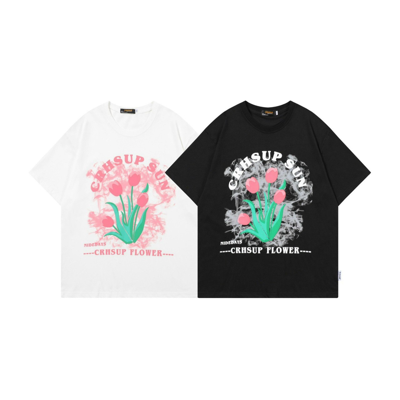 [ IN NỔI ] Áo thun tay lỡ form rộng in hình hoa CRHSUP FLOWER b - phông ulzzang oversize unisex nam nữ, Áo phông cotton tay lỡ HOA TULIP CRH ulzang siêu xinh, Áo Ngắn Tay Oversais Hàn Quốc Thường Ngày In Hoa Cho Nam nữ