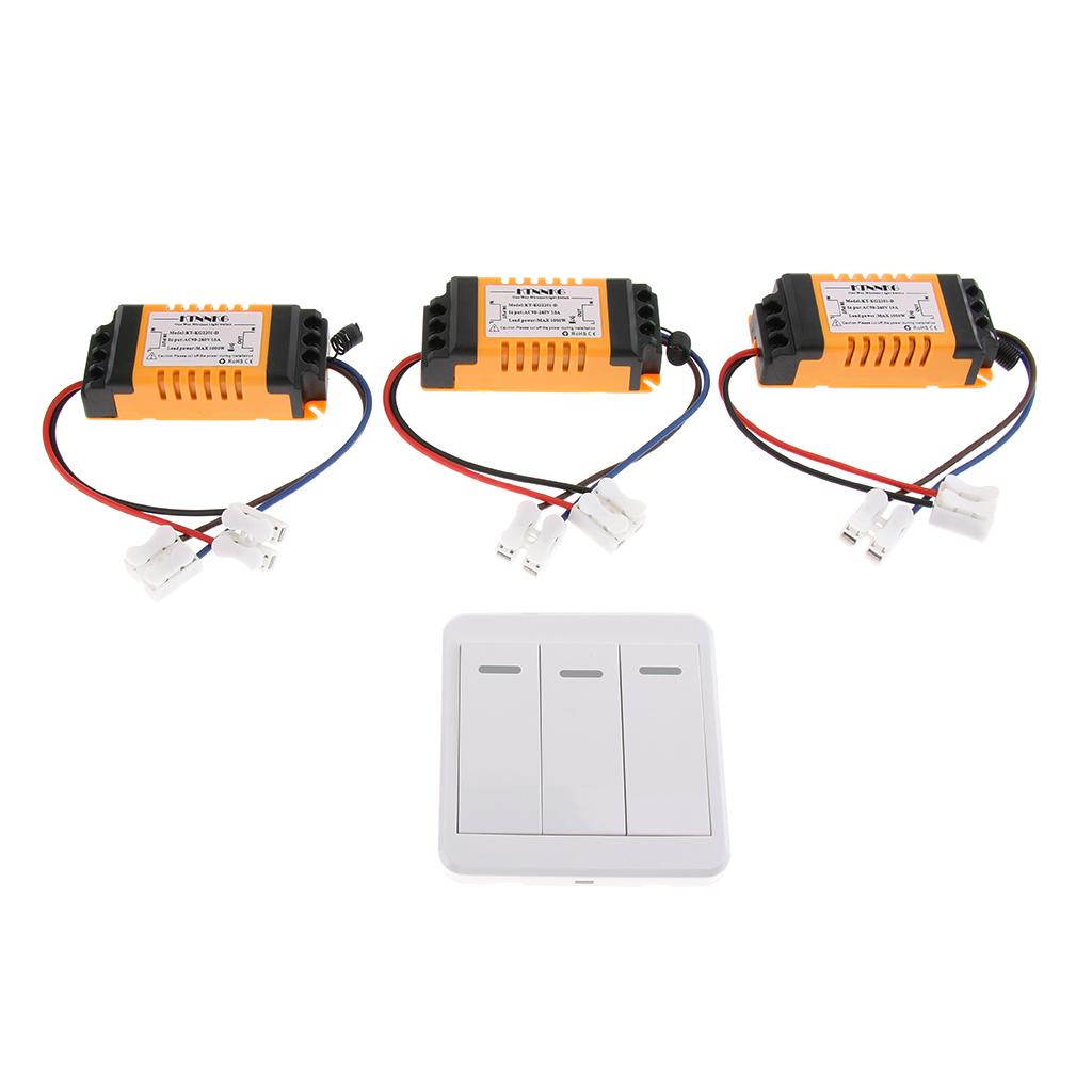 AC90-250V 433MHz 3CH Wireless Remote Control Switcher Transmitter & Receiver