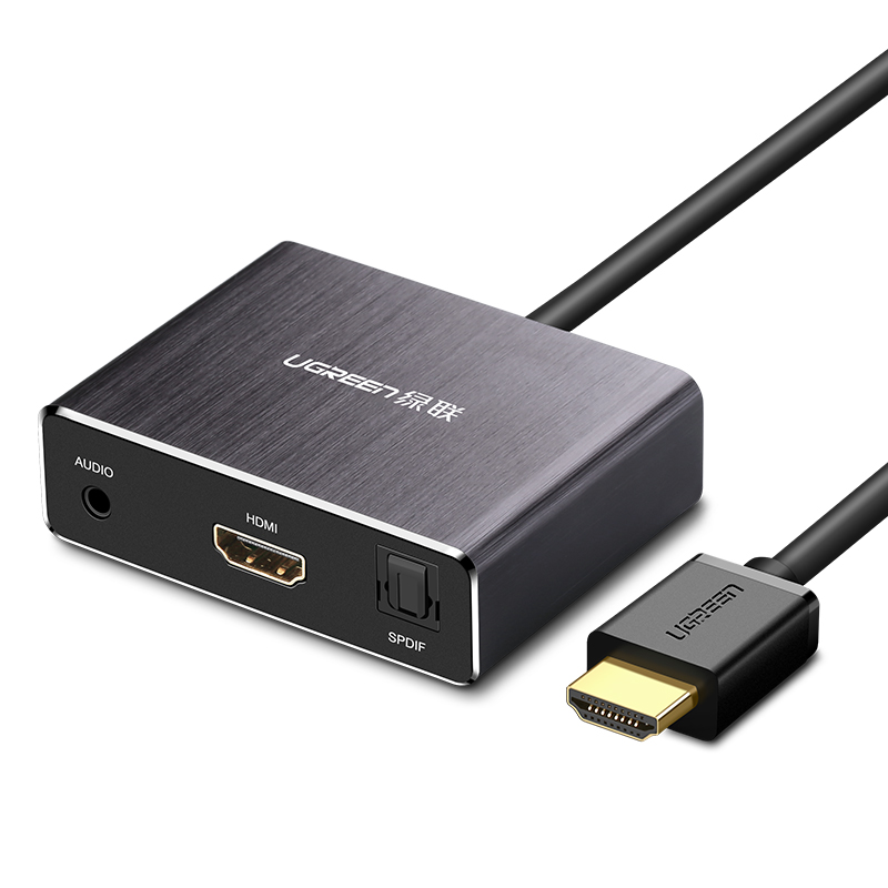 Bộ chuyển HDMI sang HDMI có 2 cổng ra âm thanh quang S/PDIF và 3.5mm UGREEN 40281 - Hàng Chính Hãng