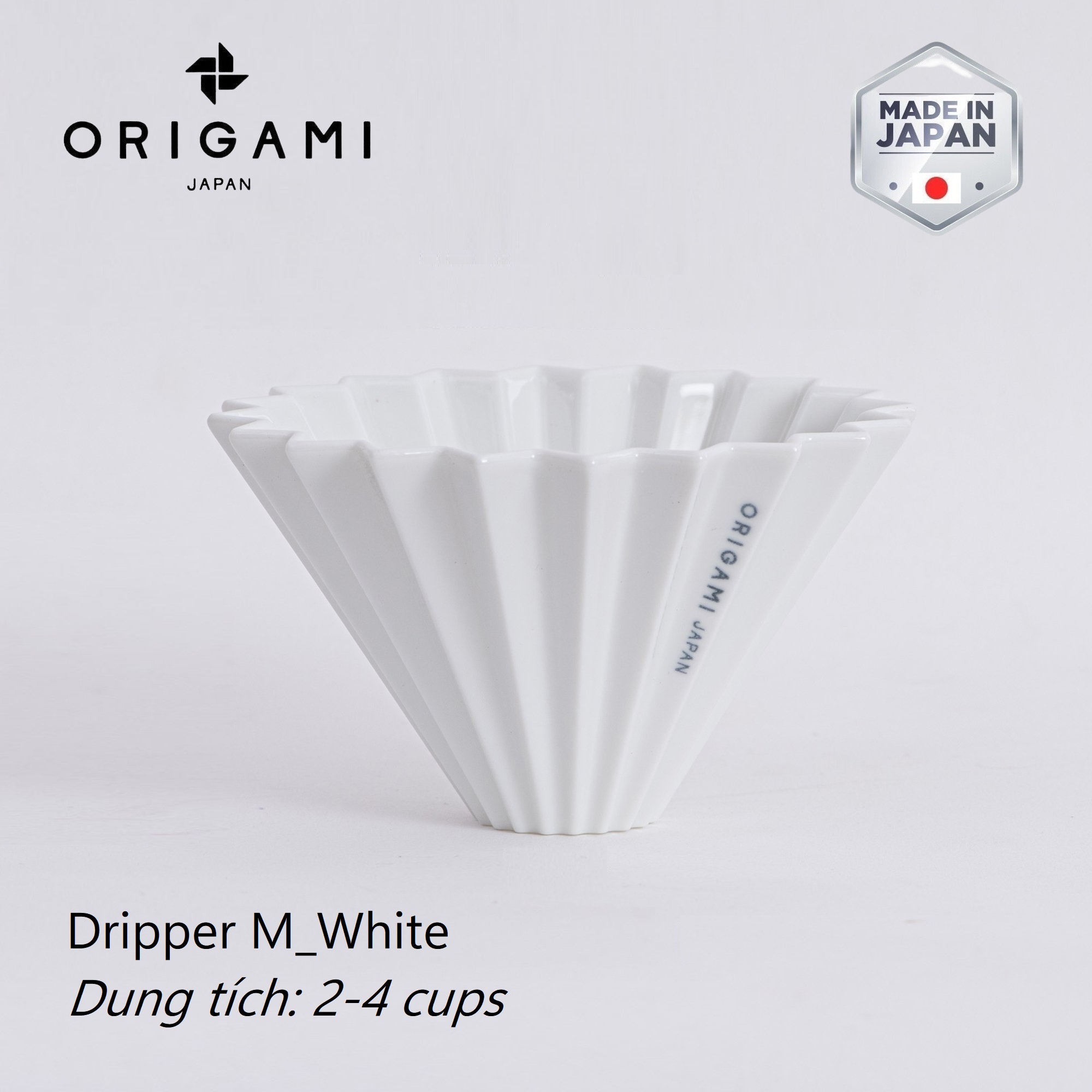 Phễu sứ V60 02 Origami Dripper M Pour over