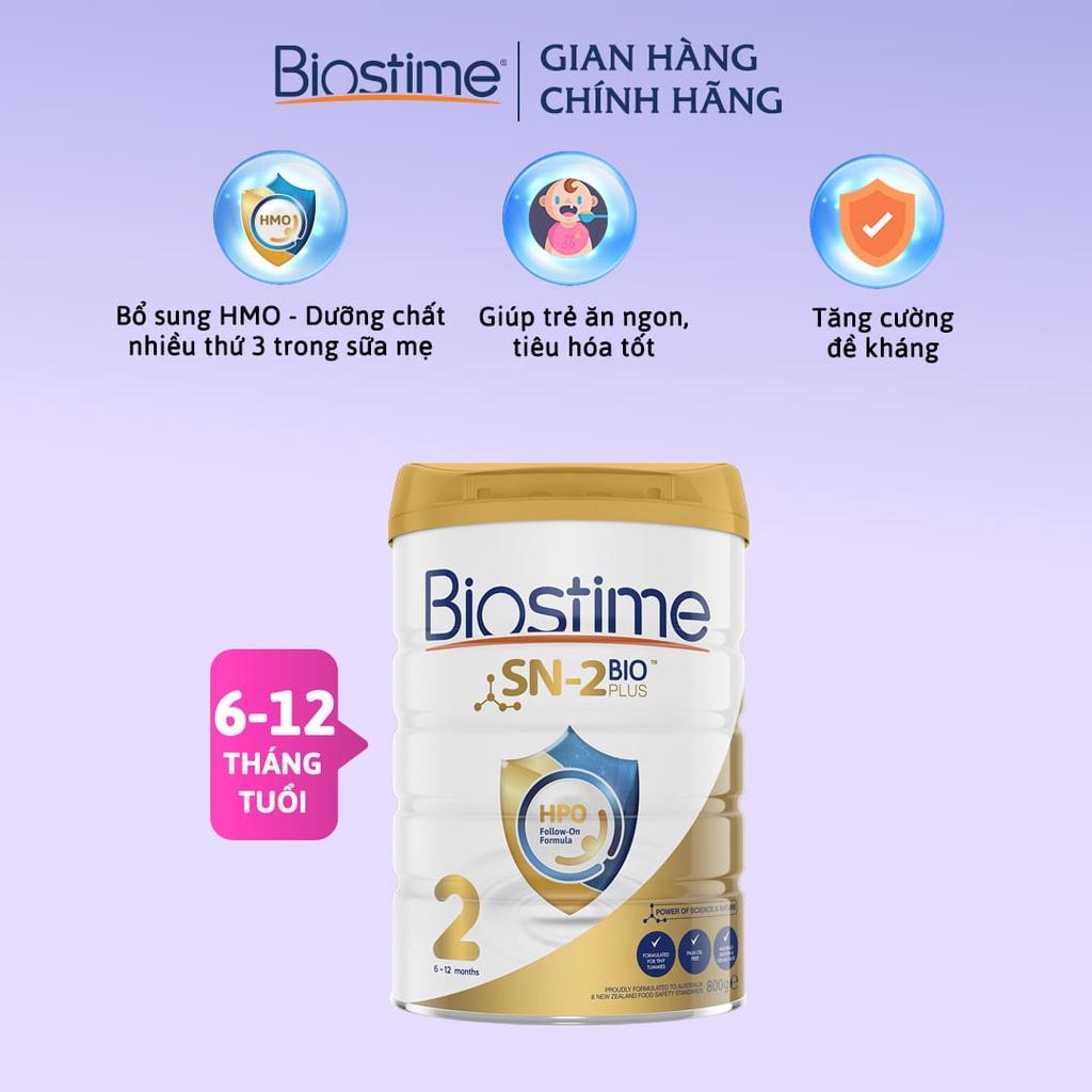 Sữa Bò Biostime SN2 Bio Plus HPO số 2, cải thiện tiêu hóa tăng cường hấp thu cho bé 800g