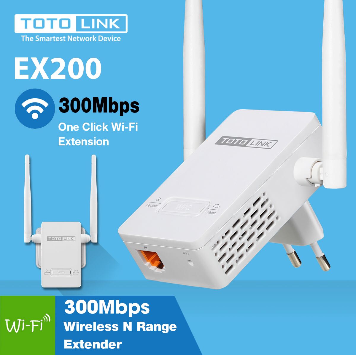 Thiết bị kích sóng wifi repeater Totolink EX200 -  Hàng chính hãng