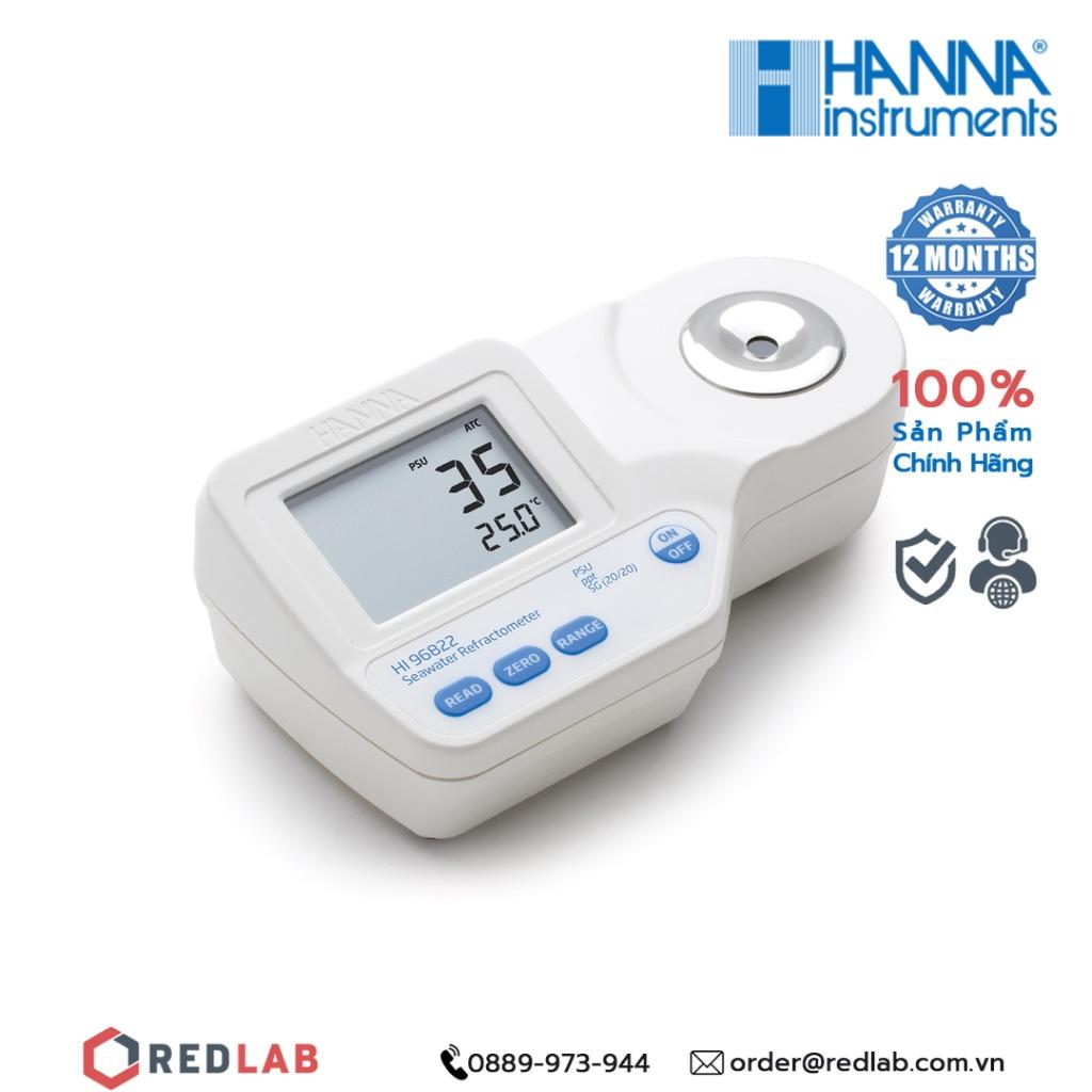 Khúc xạ kế đo độ mặn của nước bể cá Hanna HI96822, bảo hành 12 tháng