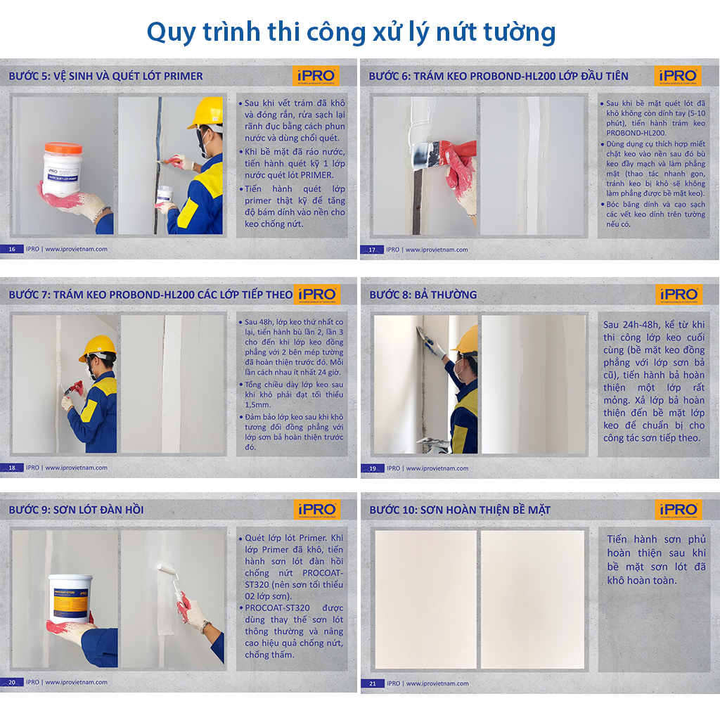 Keo xử lý nứt tường, trám vá tường PROBOND-HL200