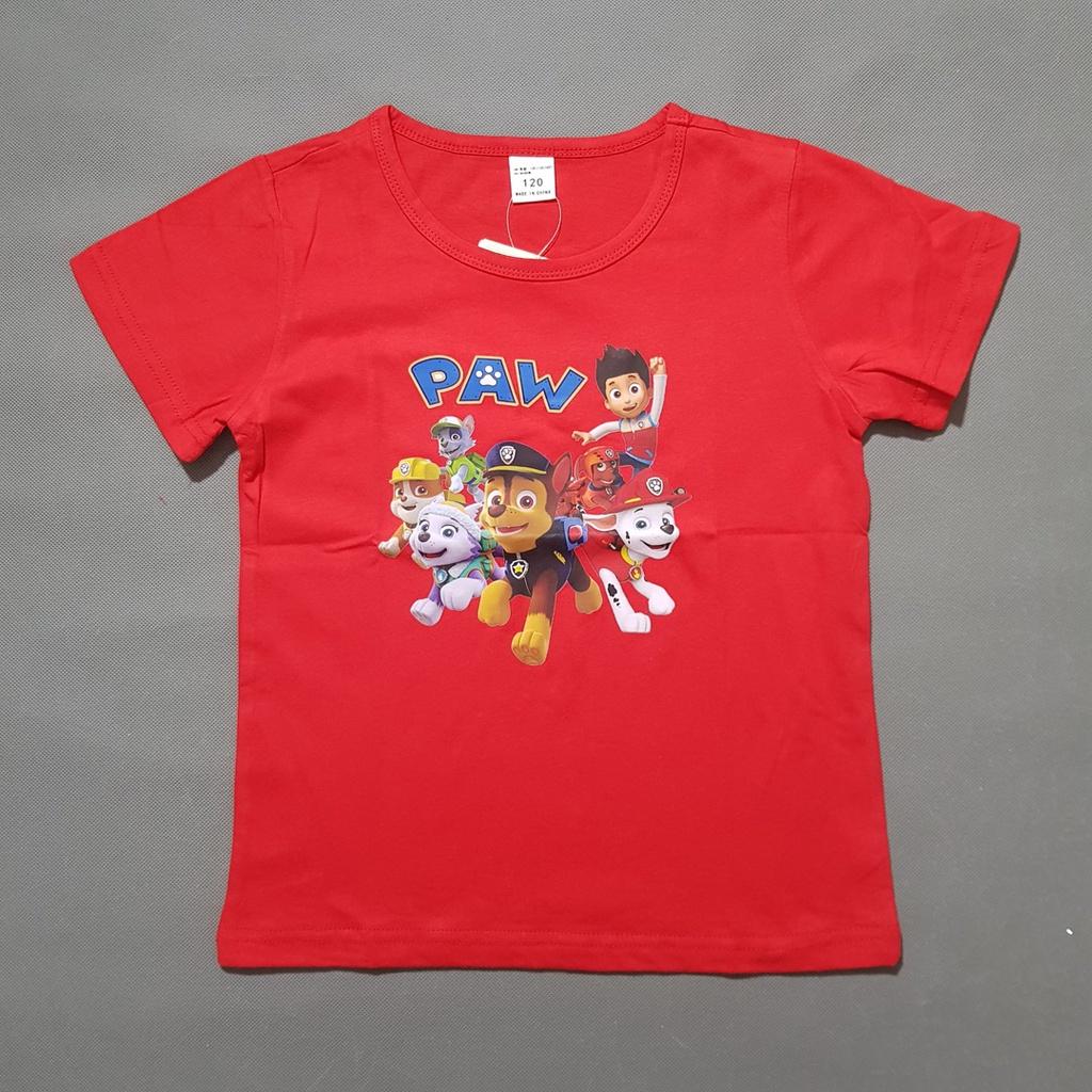 Áo thun cotton bé trai in hoạt hình paw patrol biệt đội cứu hộ