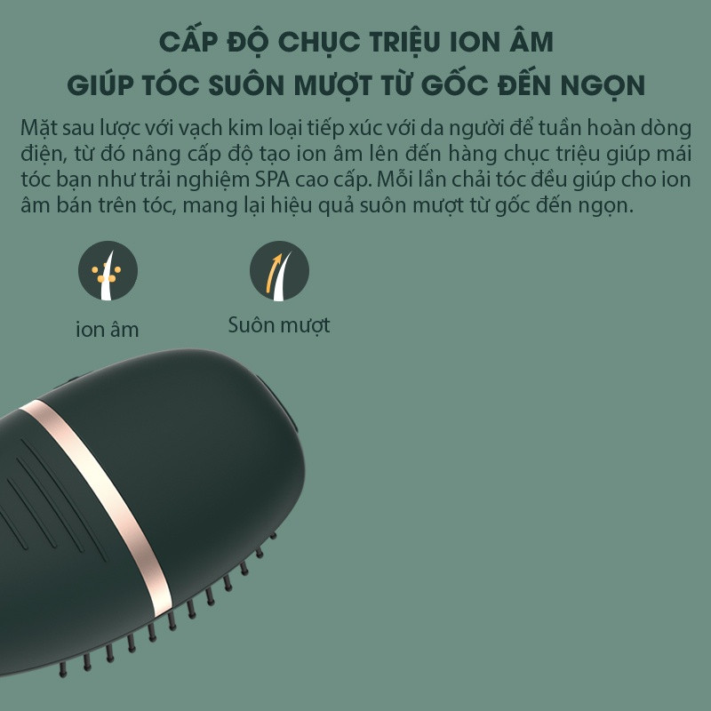 [Hàng chính hãng] Lược Chăm Sóc Tóc Massage Da Đầu Smate SC-A01 - Giúp Tóc Suôn Mượt Óng Ả Giảm Xơ Rối Và Dầu Trên Da Đầu Công Nghệ Ion Âm