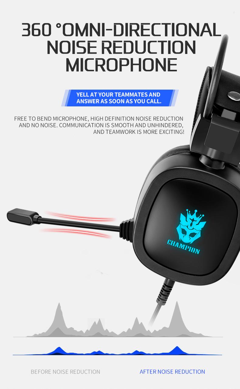 Tai Nghe Trò Chơi 7.1 Tai Nghe Có Dây 3.5Mm Ảo Máy Tính Máy Tính RGB Tiếng Ồn Tai Nghe Chơi Game Có Micrô