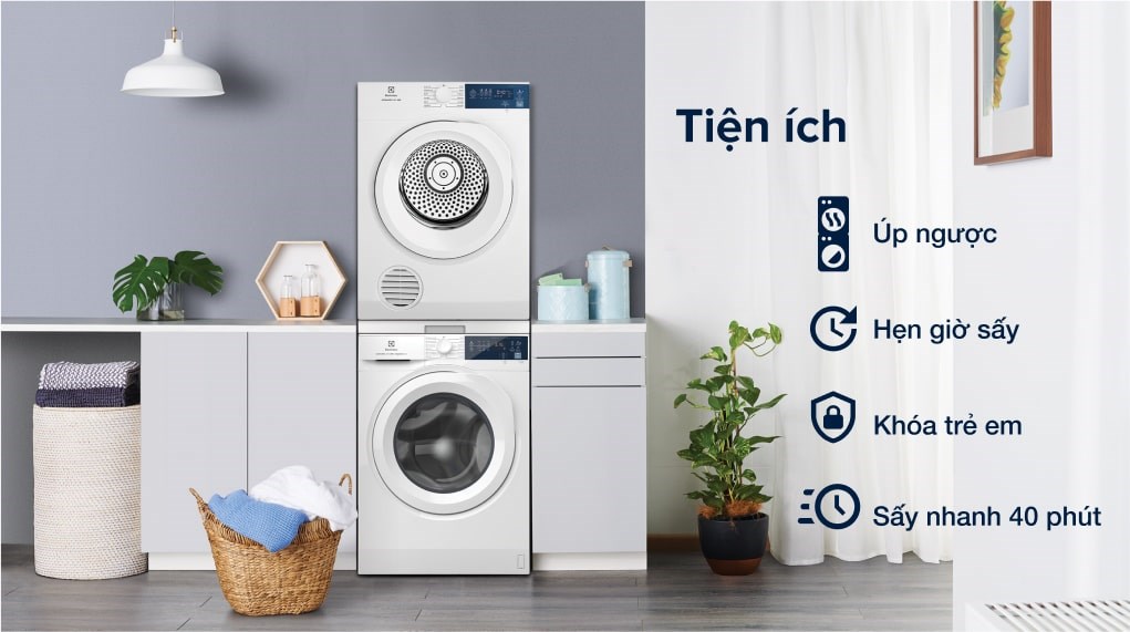 Máy sấy thông hơi Electrolux 8.5 kg EDV854J3WB-Hàng Chính Hãng