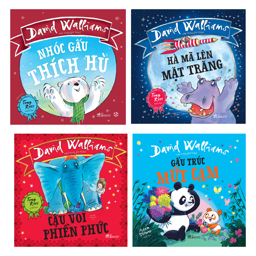 Combo 4 Cuốn Truyện Kể Hay Cho Bé: Picture Book Tưng Bừng của David Walliams: Gấu trúc - Cậu voi - Hà mã - Nhóc gấu