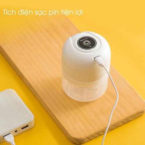 Máy Xay Mini Mẫu Mới, Xay Tỏi Ớt Cầm Tay 250ml Sử Dụng Cổng Sạc USB Siêu Tiện Lợi Mẫu Mới