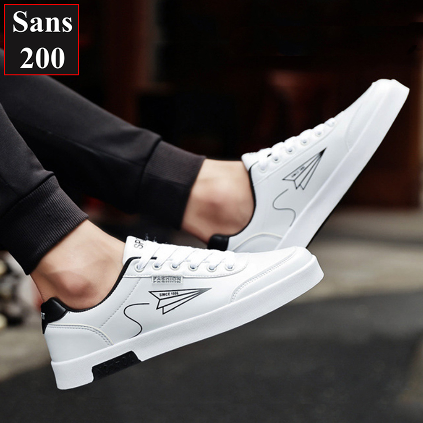 Giày sneaker nam trắng Sans200 giầy thể thao sneakers fullbox sport fashion basic đẹp năng động trẻ trung hàn quốc