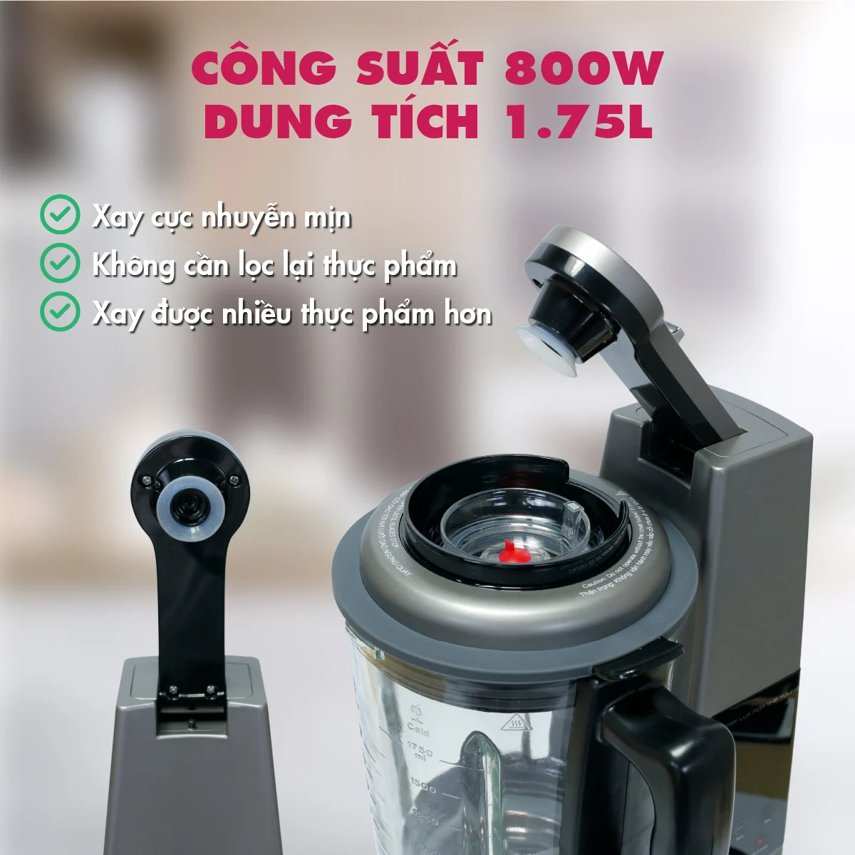 Máy xay sinh tố công suất lớn 800W Mishio - Hàng chính hãng