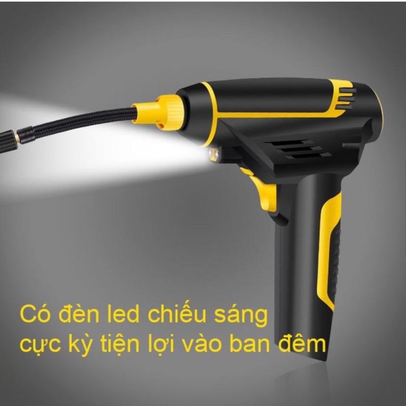 Máy Bơm Ô Tô Xe Máy, Xe Đạp Không Dây Cầm Tay AIR PUMP - Áp suất lớn Pin Sạc 2200mAh màn hình LED tự ngắt khi đủ áp suất