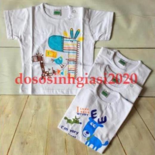 Set 10 áo sơ sinh cúc vai tay ngắn cho bé 2-22kg
