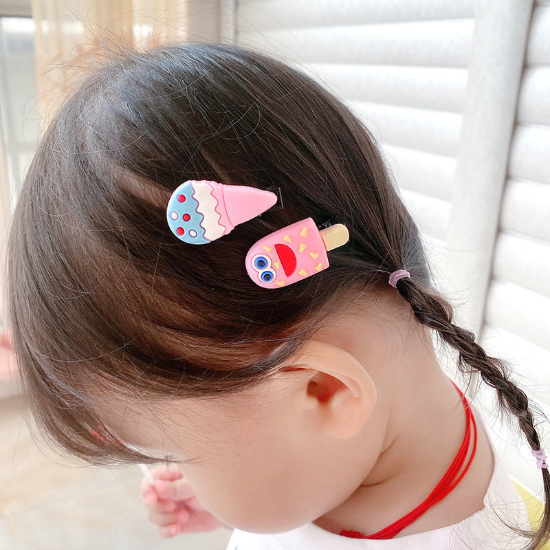 Set 10 Kẹp Tóc Hoạt Hình Dễ Thương Phong Cách Hàn Quốc Cho Bé