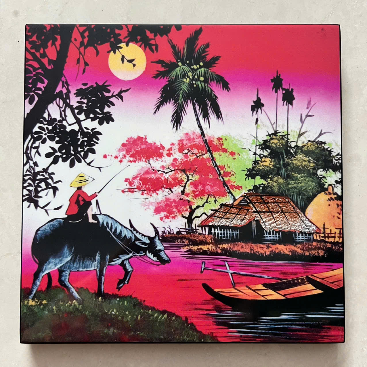 Tranh sơn mài - ĐỒNG QUÊ VIỆT NAM -hàng xuất khẩu nhiều mẫu