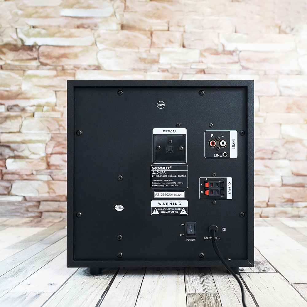 Loa vi tính 2.1 SoundMax A-2126 | Bluetooth Speaker SoundMaxA2126 |  Bluetooth 5.0, AUX, Optical, USB, Thẻ Nhớ SD 128GB | Loa Nghe Nhạc, Xem Phim, Chơi Game | Điều Khiển Từ Xa - Hàng Chính Hãng