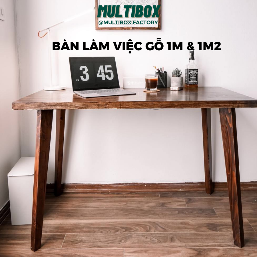 Bàn Làm Việc Gỗ Phong Cách Minimalism MultiiBox, Bàn Học Kích Thước 100x50 và