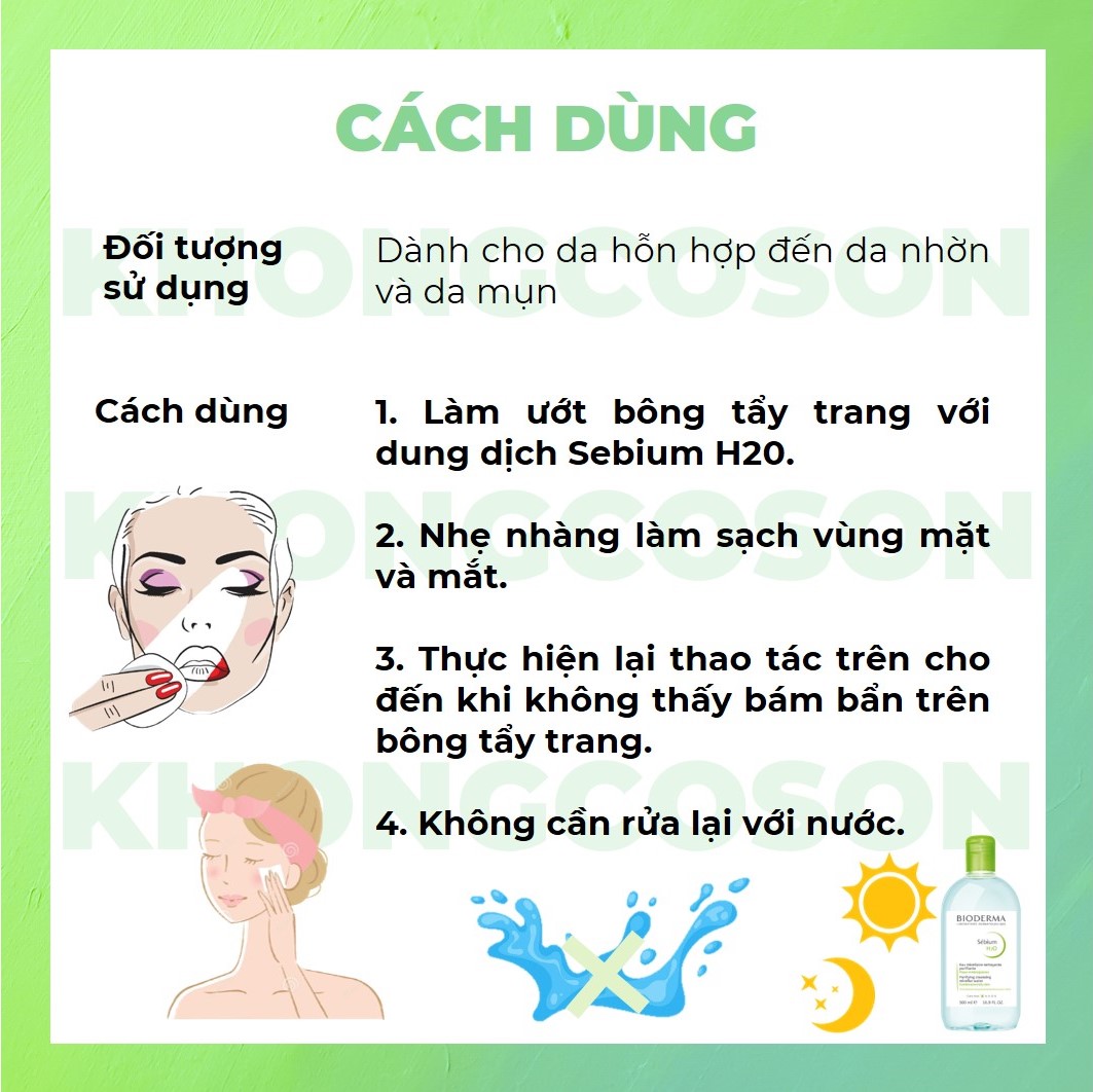 Dung Dịch Làm Sạch Và Tẩy Trang Công Nghệ Micellar Bioderma Sebium H2O 100ml + Tặng Kèm Gương Hai Mặt Màu Ngẫu Nhiên