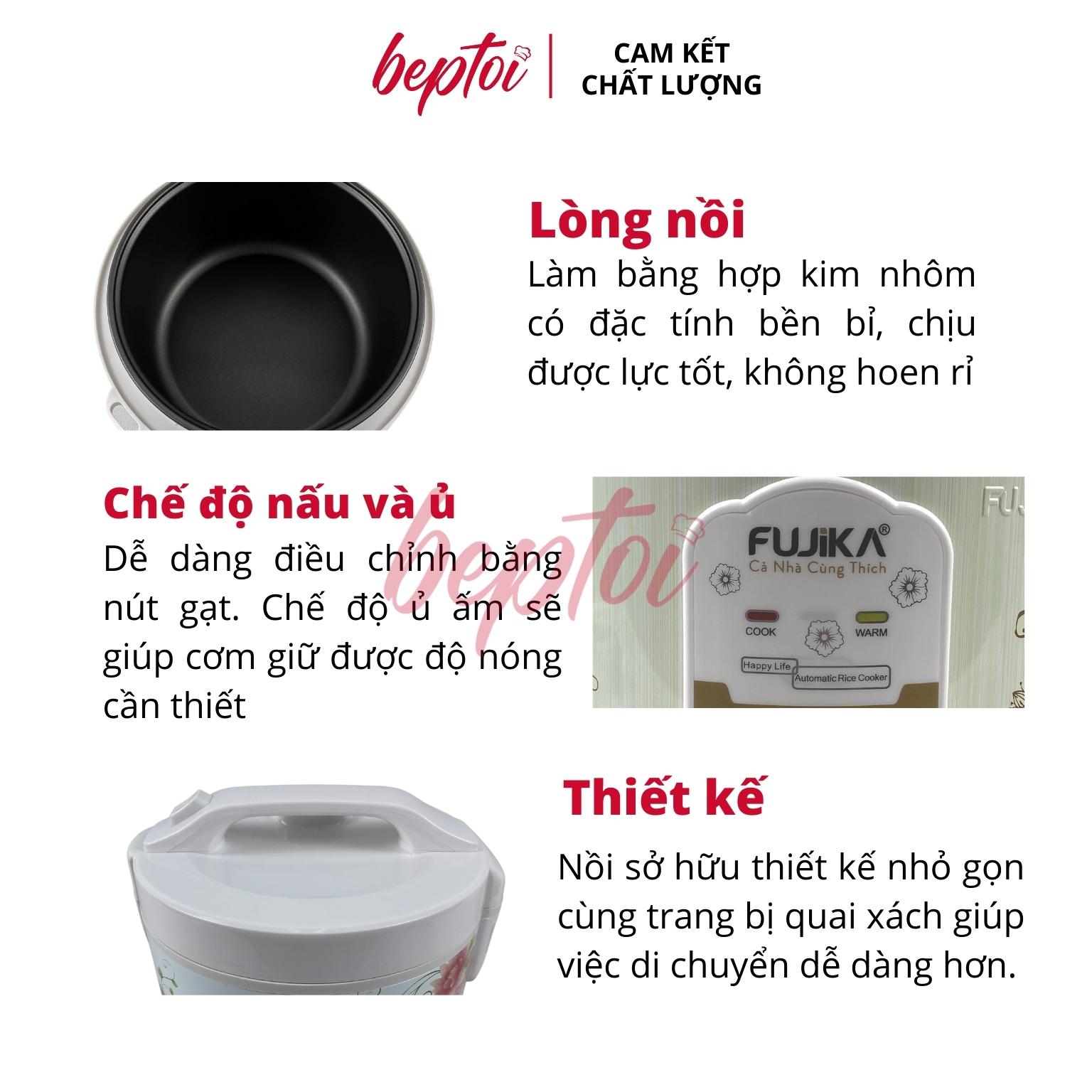 Nồi cơm điện nắp gài Fujika, nồi cơm điện mini dung tích 1L - 1.5L - 1.8L NC-Series - Hàng chính hãng