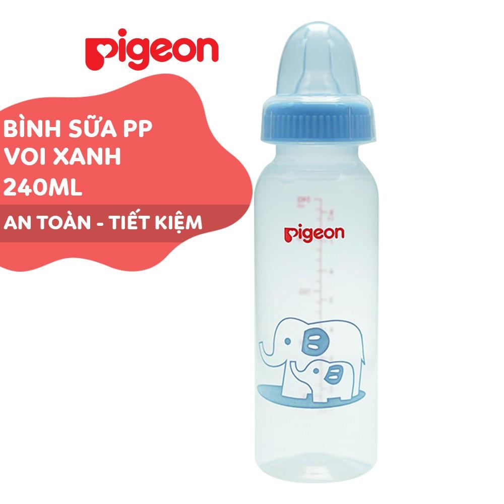 Bình sữa cổ hẹp PP tiêu chuẩn voi Pigeon 240ml (2018)