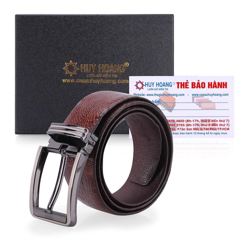 HC4421-22-23-24 - Thắt lưng nam da đà điểu Huy Hoàng 4P đầu kim màu đen, nâu đất, vàng bò, nâu đỏ