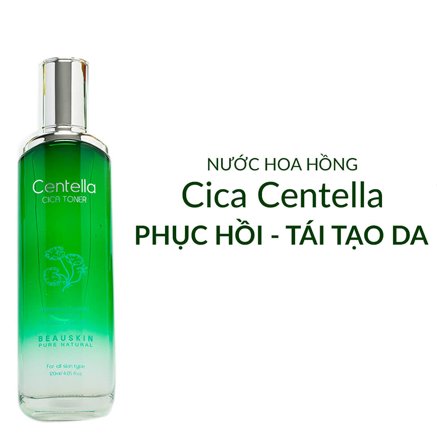 Nước hoa hồng phục hồi tái tạo da Beauskin Centella Cica Toner Hàn Quốc 120ml + Móc khóa