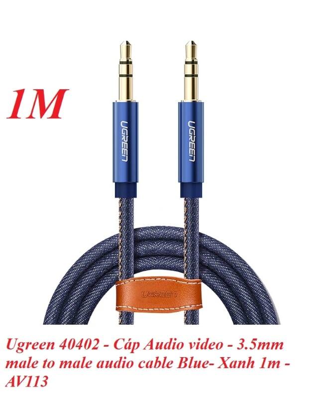 Ugreen UG40402AV113TK 1M màu Xanh Cáp âm thanh 2 đầu 3.5mm dương - HÀNG CHÍNH HÃNG