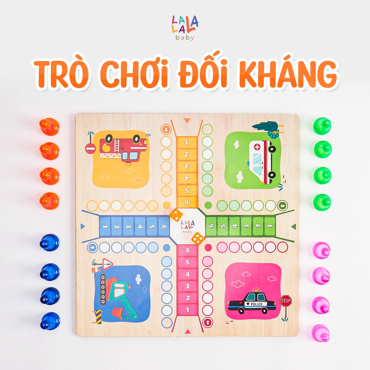 Đồ Chơi Gỗ Boardgame 2in1 Cờ Caro kèm Cờ Cá Ngựa – Lalala Baby