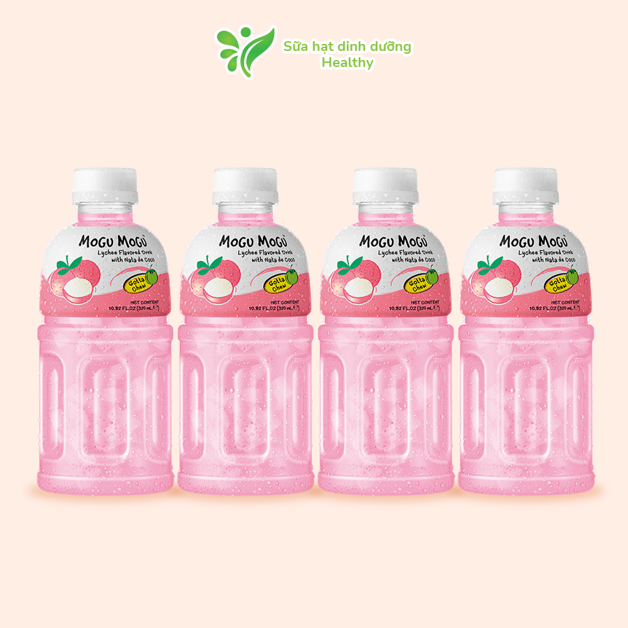 Combo 6 Chai Nước Mogu Mogu Thạch Dừa Vị Vải Thái Lan