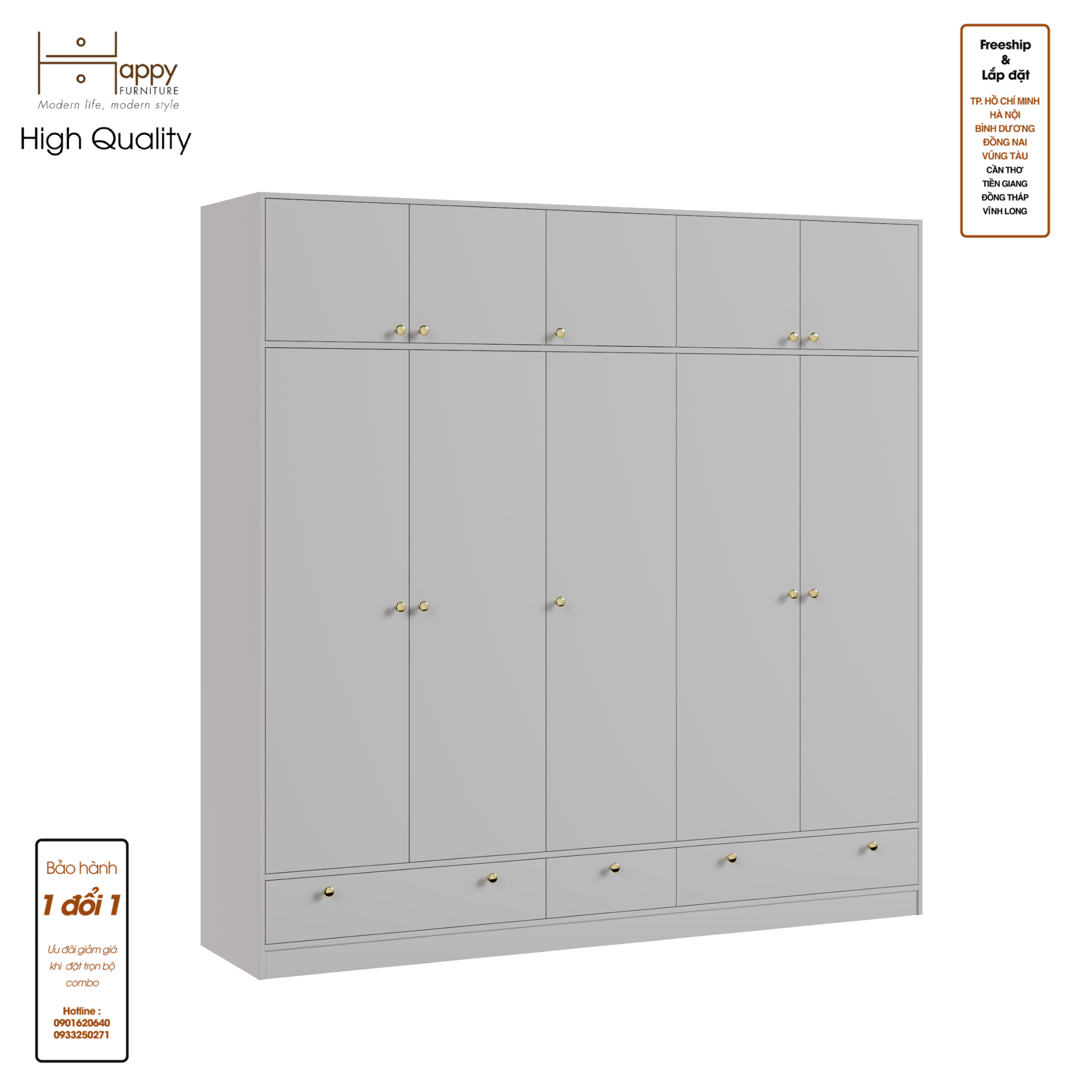 ELEGANT, Tủ quần áo 2m2x2m2 , 220cm x 54cm x 220cm , TCM_046