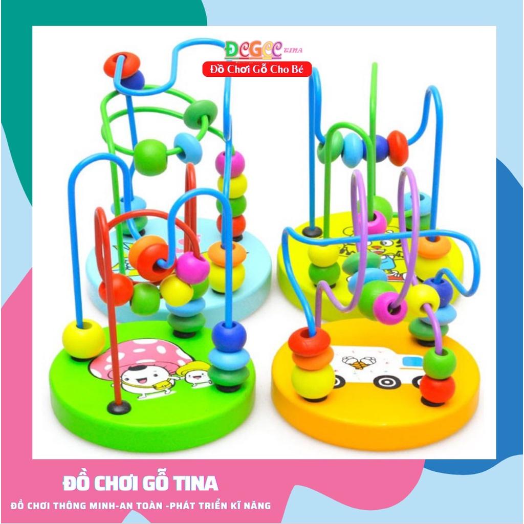 Luồn hạt gỗ - đồ chơi gỗ luồn hạt mini rèn luyện sự phối hợp cử động tay và mắt - ĐỒ CHƠI THÔNG MINH TINA