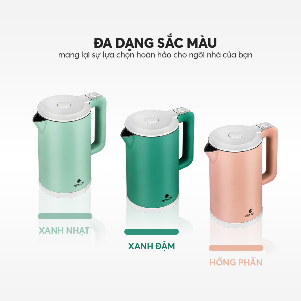 Ấm Đun Siêu Tốc Elmich KEE-1774 1,7L, Hàng Chính Hãng, Điều Khiển Strix, Đun Sôi Nhanh - JoyMall