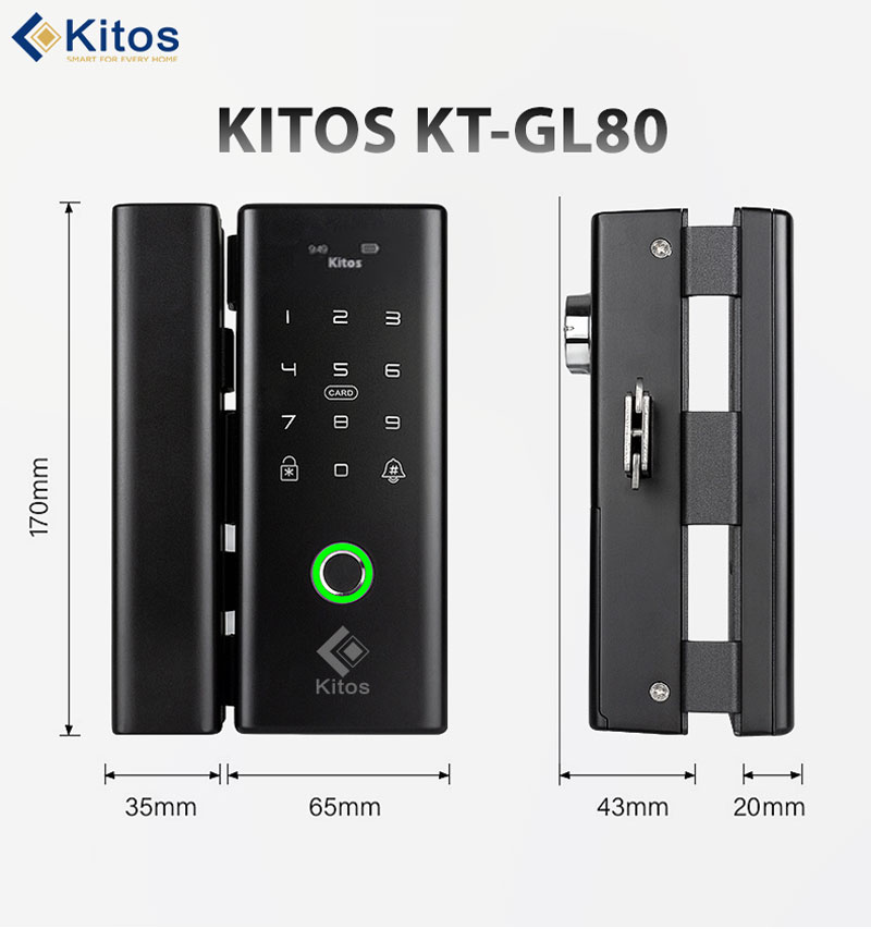 Khóa thông minh cho cửa kính Kitos KT-GL80