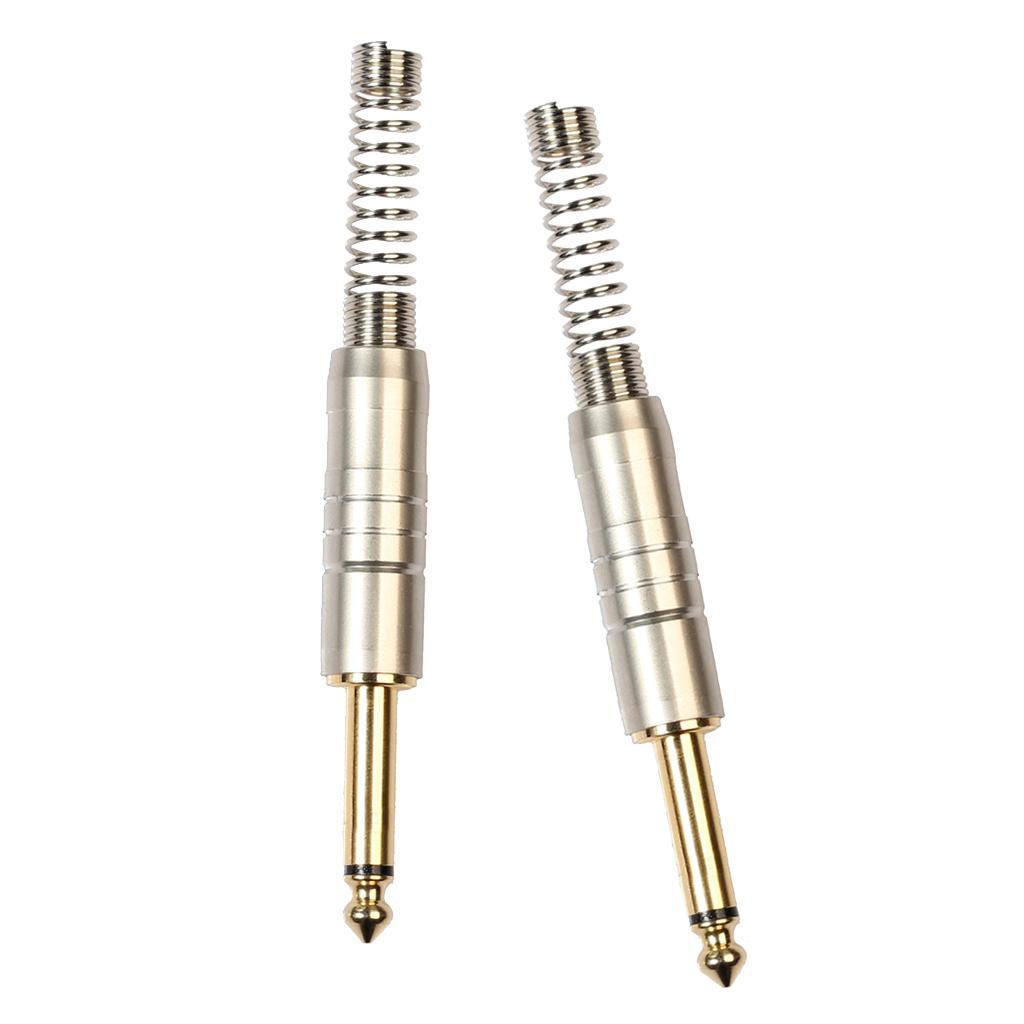 2 6.35mm Plated Plug Connector Video DIY Accessory
