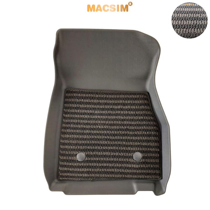 Thảm Lót Sàn 2 Lớp TPE Macsim Nissan Almera Chuẩn Form, Bền, Không Mùi (sd3 xám đen ct)