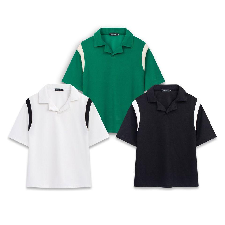 Áo thun polo unisex SEEUL vải tổ ong