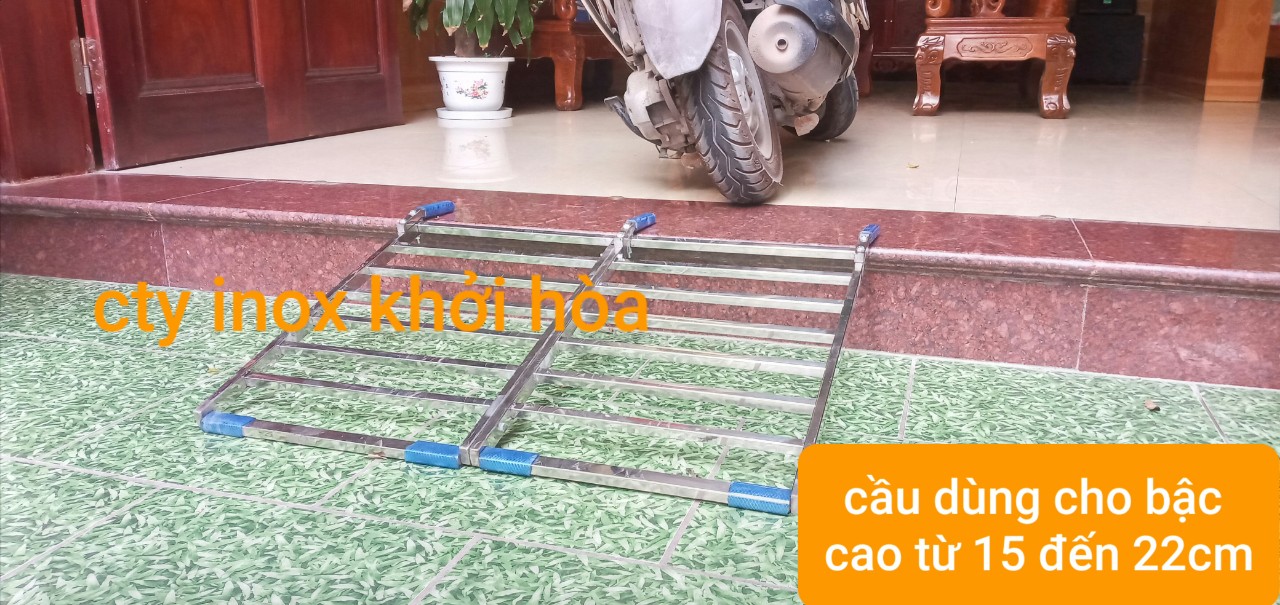 CẦU ĐI XE MÁY GHÉP ĐÔI INOX . kt 60x80