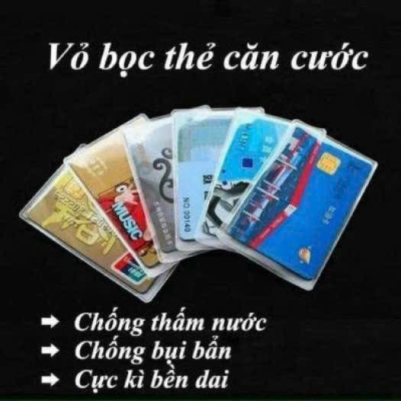 SET 4 TẤM BAO BÌ BỌC THẺ CĂN CƯỚC, ATM