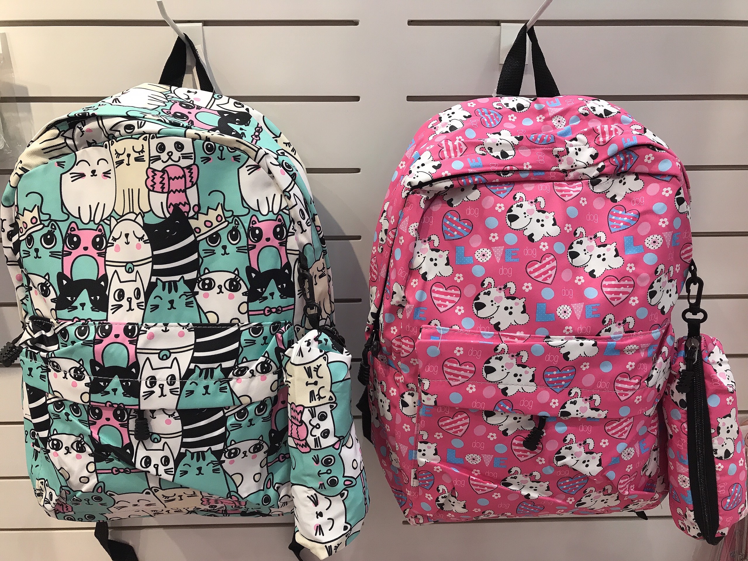 Balo Teen kèm bóp viết hình chó hồng siêu cute cho các bạn nữ - TT261001C