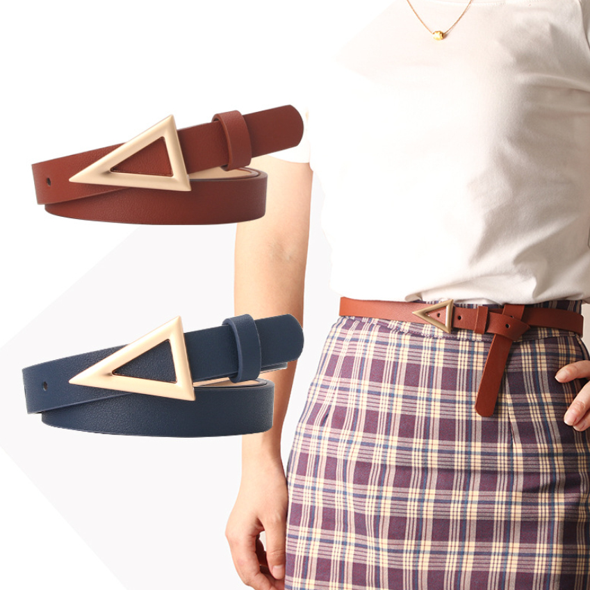 Thắt Lưng Nữ Bản Nhỏ Thời Trang Hàn Quốc Mặt Khóa Kim Loại Hình Tam Giác Trẻ Trung Chất Liệu Da PU TL017 MayHomes Dây Lưng Nữ, Dây Nịt Nữ Đa Năng Bền Chắc Dùng Cho Đầm, Jeans, Quần Âu Và Shorts