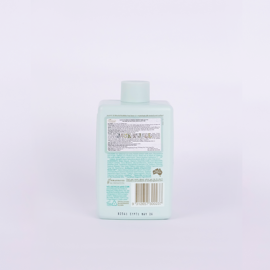 Sữa tắm bong bóng tự nhiên cho bé Jack N' Jill - Màu xanh 300ml (Từ 6 tháng)