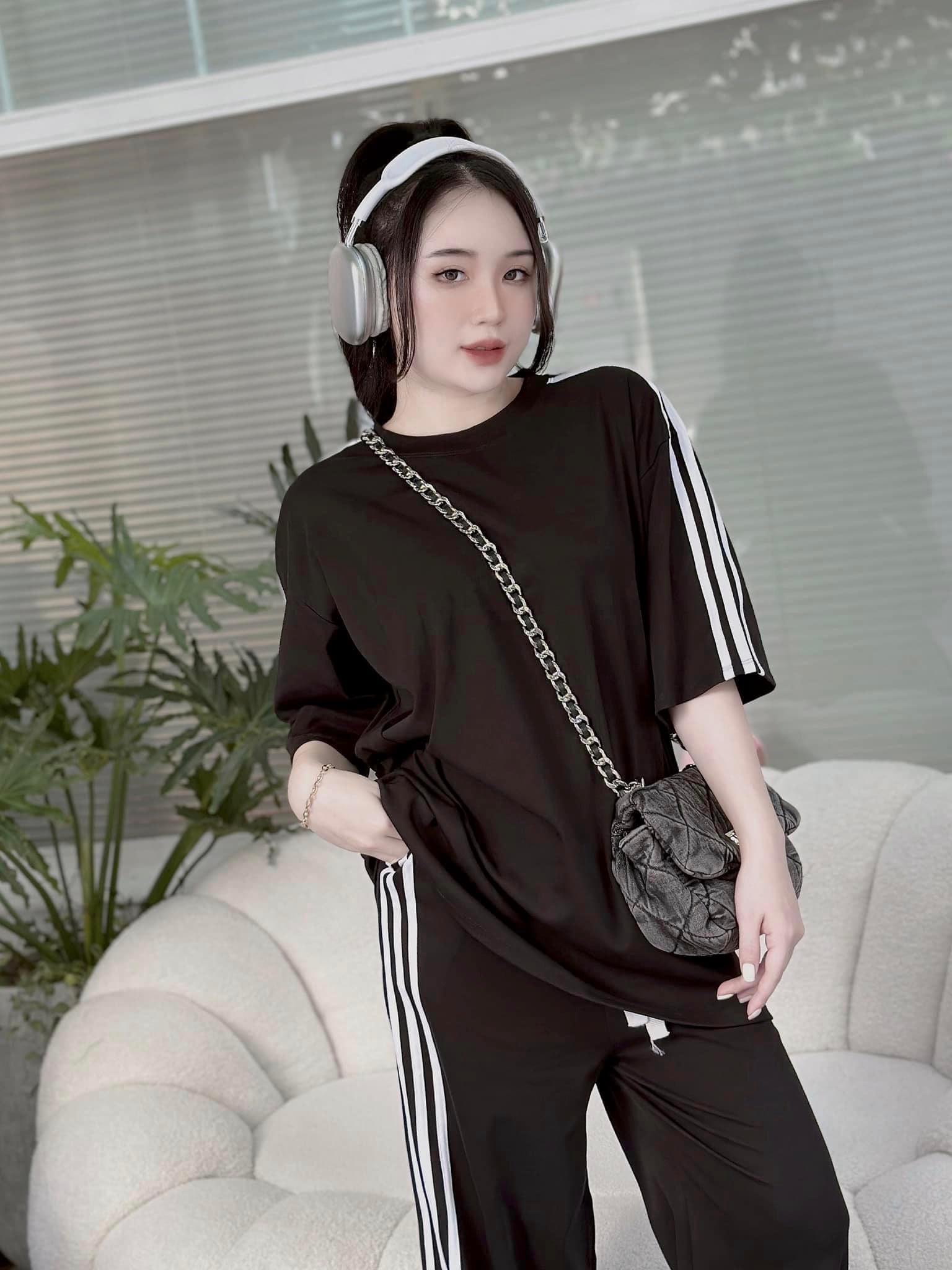 SET BỘ ĐI CHƠI, SET 2 MÓN ÁO THUN CỔ TRÒN TAY LỬNG PHỐI QUẦN SUÔNG DÀI VIỀN CỰC HOT